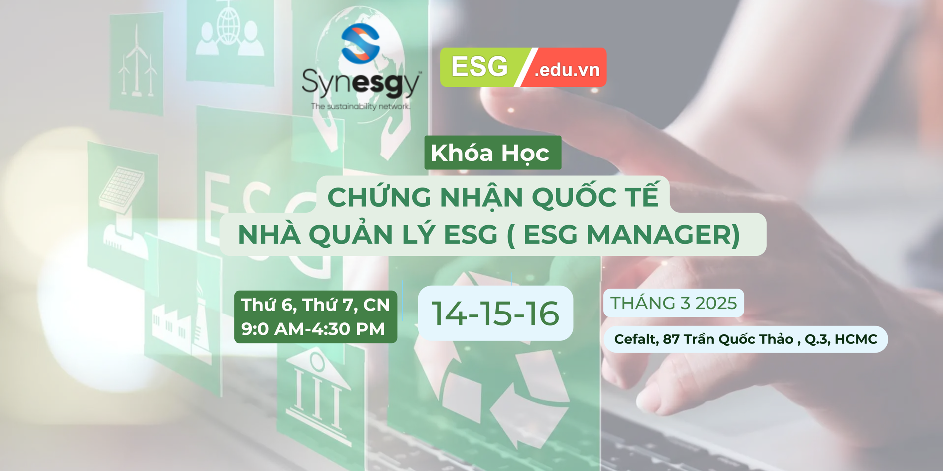 TUYỂN SINH KHÓA CHỨNG NHẬN QUỐC TẾ NHÀ QUẢN LÝ ESG ( ESG MANAGER ...